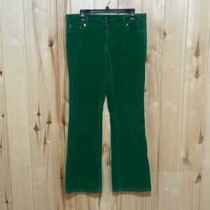 J. Crew Green Corduroy Y2K Flare Pants Size 10R